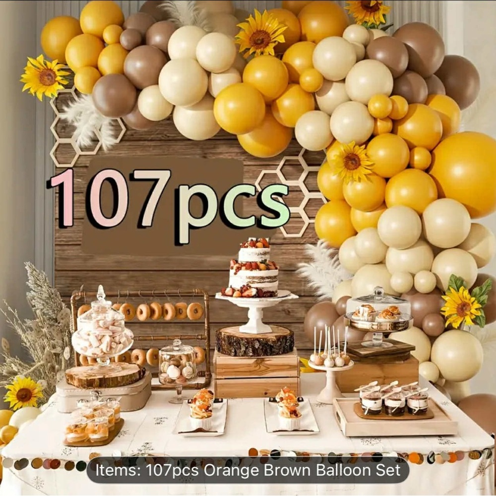 Orange and Brown Balloon Set for Home Parties